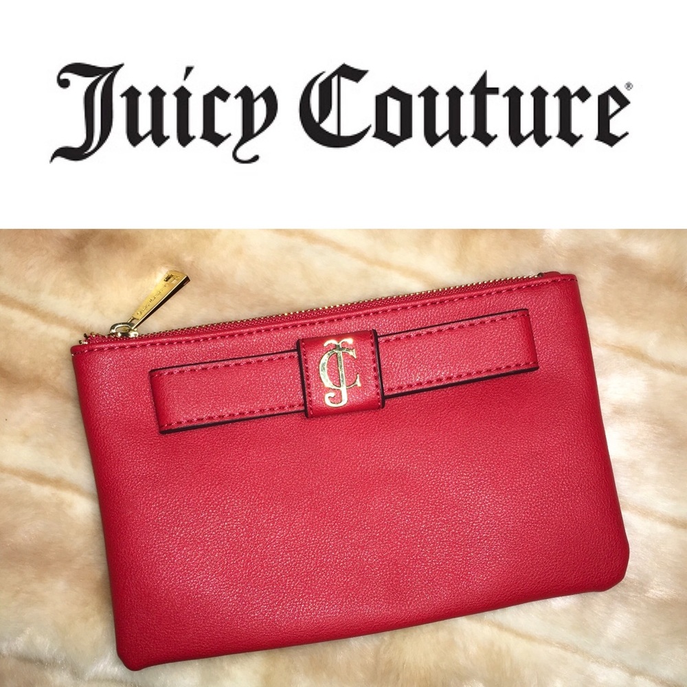 JUICY COUTURE red vegan leather clutch